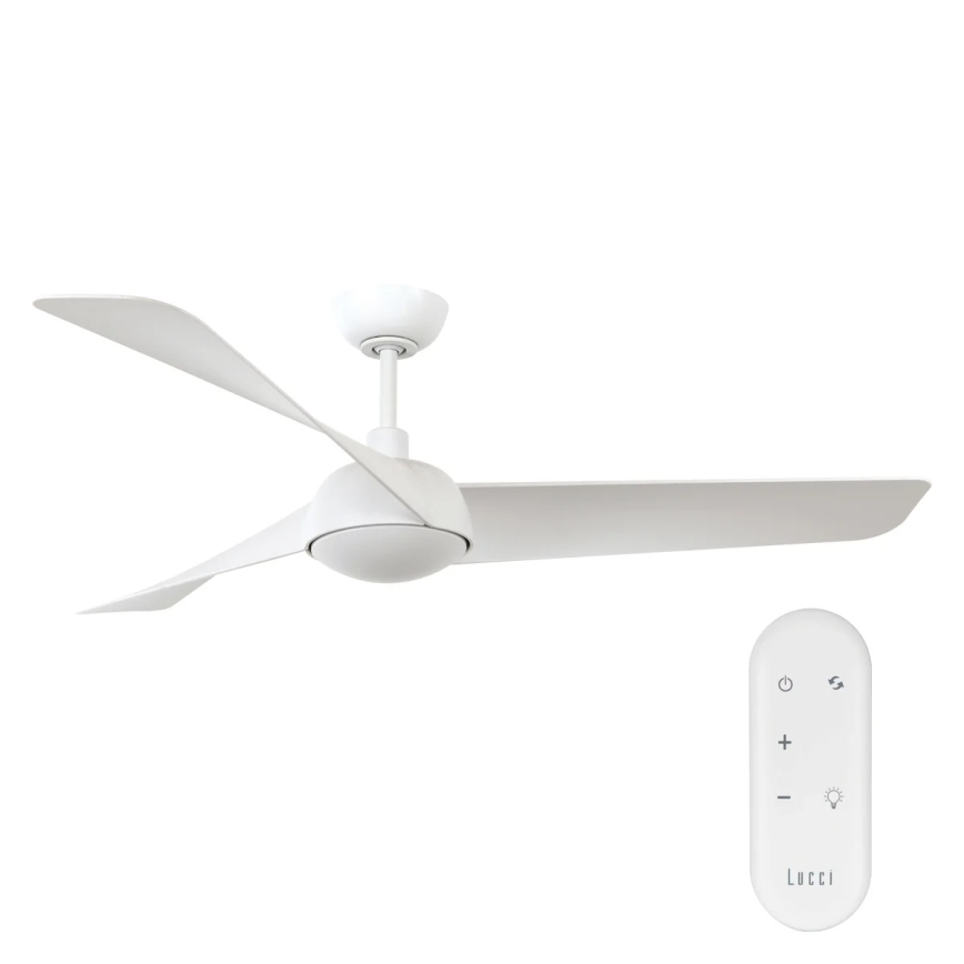 Lucci Air 21617049 - LED-himmennettävä kattotuuletin OSPREY 1xGX53/12W/230V halkaisija 132 cm valkoinen + kaukosäädin