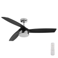 Lucci air 513072 - himmennettävä LED-kattotuuletin BRONX LED/18W/230V 3000/4000/6000K musta/kiiltävä kromi halkaisija 132 cm + kaukosäädin