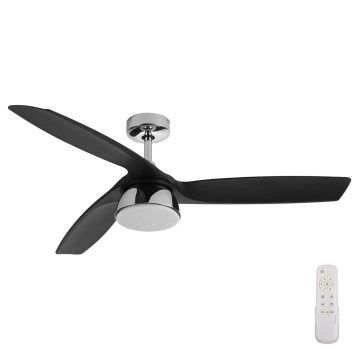 Lucci air 513072 - himmennettävä LED-kattotuuletin BRONX LED/18W/230V 3000/4000/6000K musta/kiiltävä kromi halkaisija 132 cm + kaukosäädin