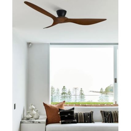 Lucci Air 514032 - KOTARA-kattotuuletin, halkaisija 137 cm, ruskea/musta + kaukosäädin