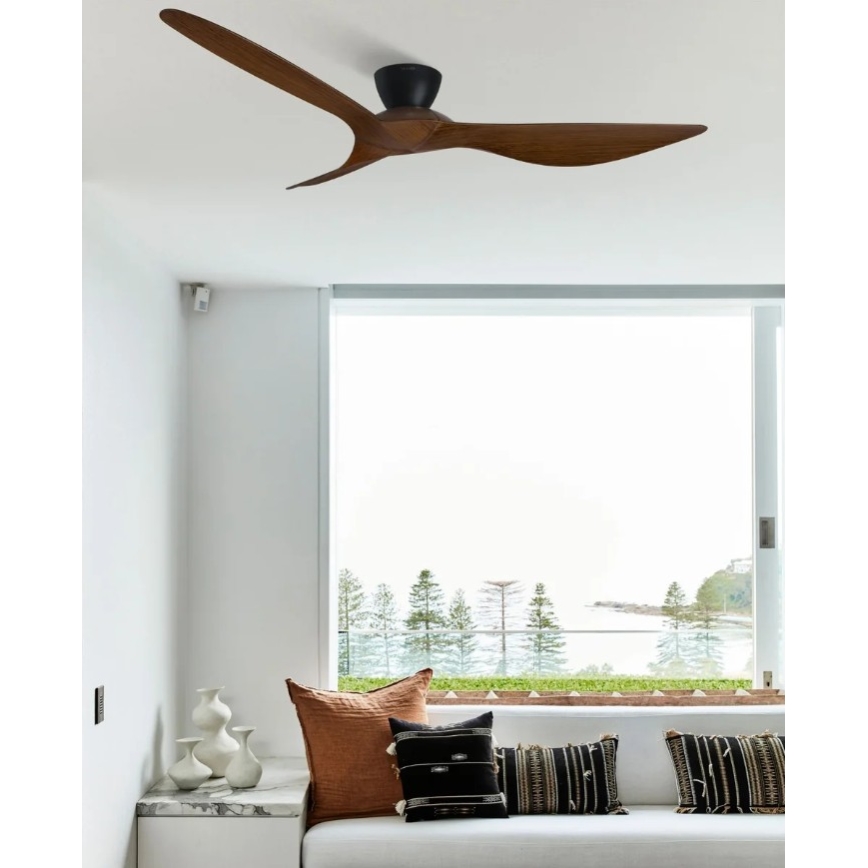 Lucci Air 514032 - KOTARA-kattotuuletin, halkaisija 137 cm, ruskea/musta + kaukosäädin