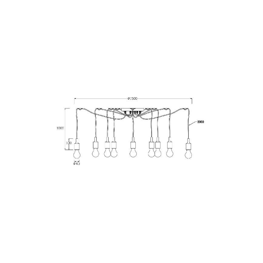 Lucide 08408/10/30 - Riippuvalaisin FIX MULTIPLE 10xE27/60W/230V