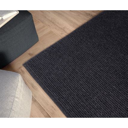 Luonnollinen matto FIR WOOL 160x230 cm 2600 g/m2 antrasiitti