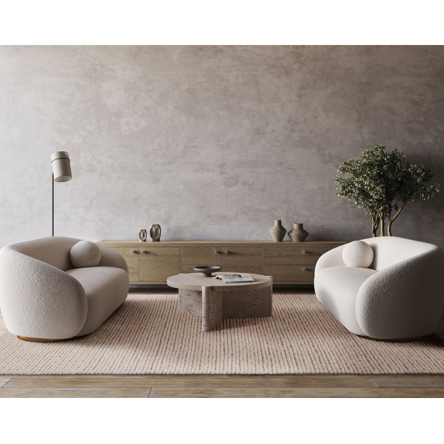Luonnollinen matto FIR WOOL 200x300 cm 2600 g/m2 kermanvärinen