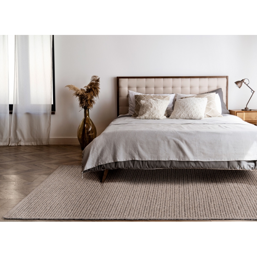 Luonnollinen matto FIR WOOL 70x140 cm 2600 g/m2 beige