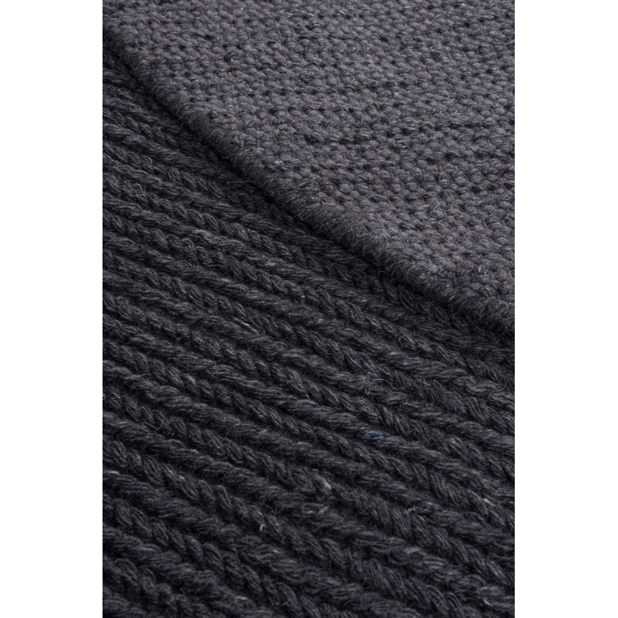 Luonnollinen pyöreä FIR WOOL -matto, 160 cm, 2600 g/m2, antrasiitti