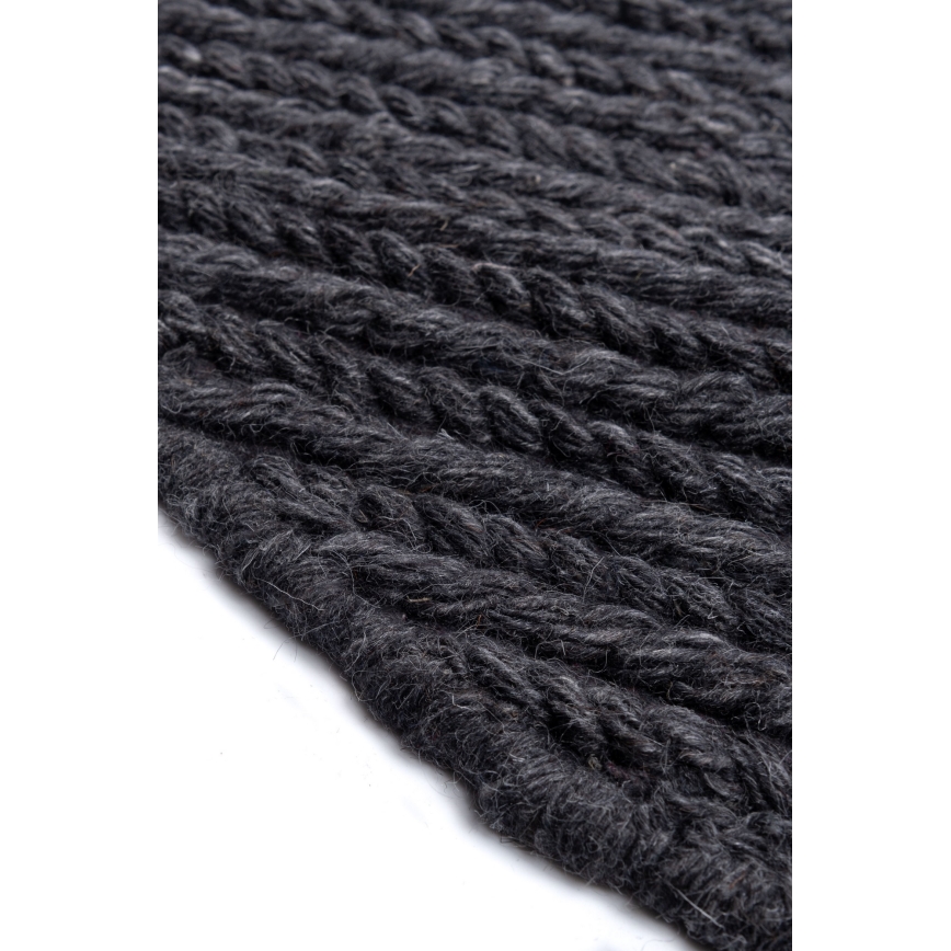 Luonnollinen pyöreä FIR WOOL -matto, 160 cm, 2600 g/m2, antrasiitti