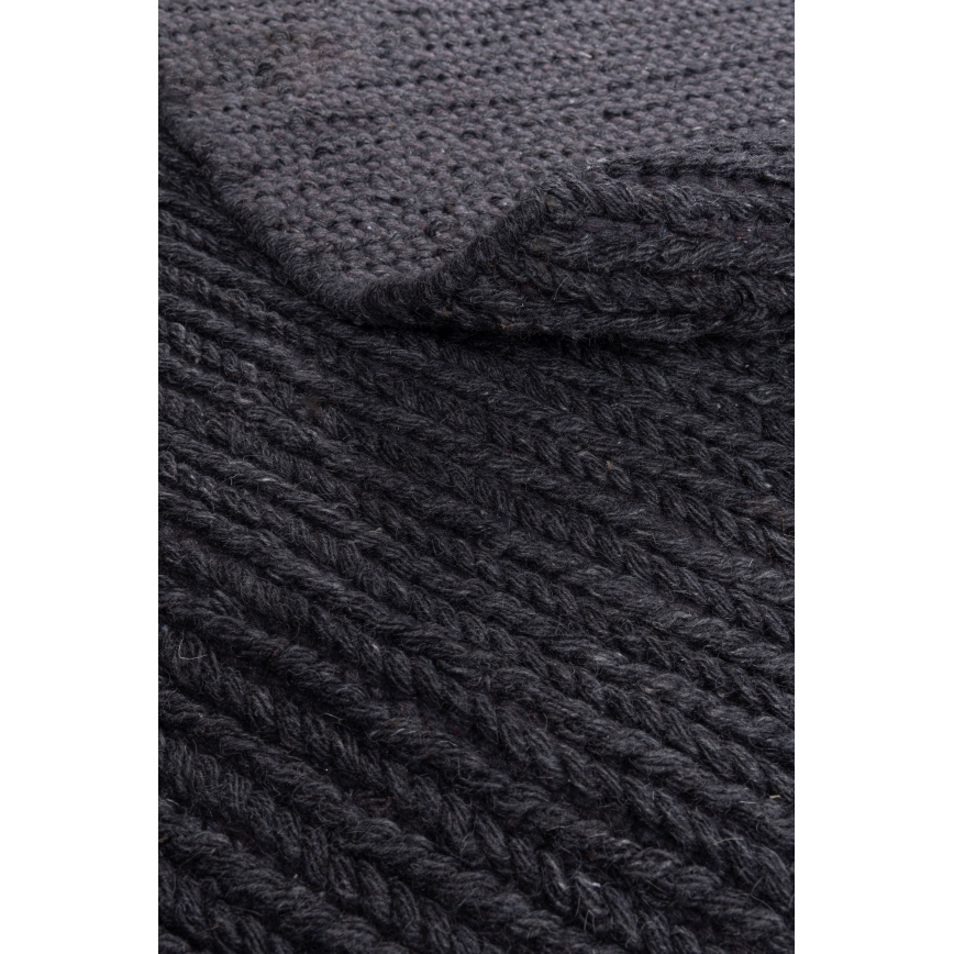 Luonnollinen pyöreä FIR WOOL -matto, 160 cm, 2600 g/m2, antrasiitti