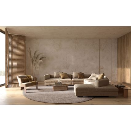 Luonnollinen pyöreä matto FIR WOOL 160 cm 2600 g/m2 beige