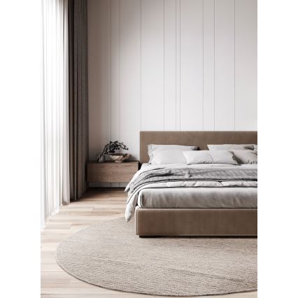 Luonnollinen pyöreä matto FIR WOOL 160 cm 2600 g/m2 beige