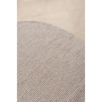 Luonnollinen pyöreä matto FIR WOOL 160 cm 2600 g/m2 beige