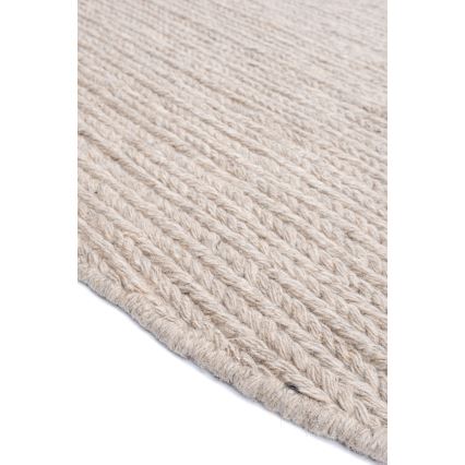 Luonnollinen pyöreä matto FIR WOOL 160 cm 2600 g/m2 beige