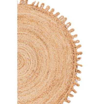 Luonnollinen pyöreä matto JUTA 100 cm beige