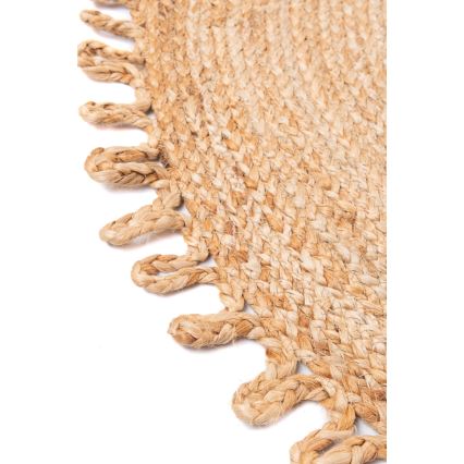 Luonnollinen pyöreä matto JUTA 100 cm beige