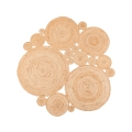 Luonnollinen pyöreä matto JUTA 140 cm beige