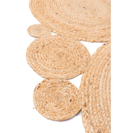 Luonnollinen pyöreä matto JUTA 140 cm beige