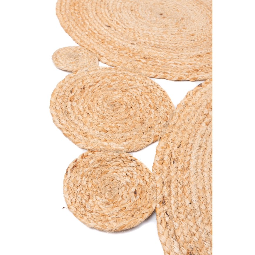 Luonnollinen pyöreä matto JUTA 140 cm beige