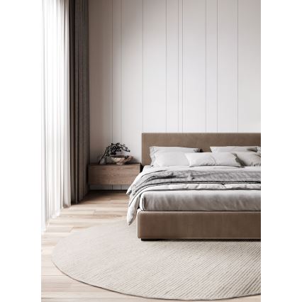 Luonnollinen pyöreä villamatto FIR WOOL 160 cm 2600 g/m2 kermanvärinen