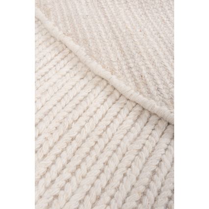 Luonnollinen pyöreä villamatto FIR WOOL 160 cm 2600 g/m2 kermanvärinen