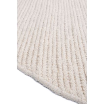 Luonnollinen pyöreä villamatto FIR WOOL 160 cm 2600 g/m2 kermanvärinen