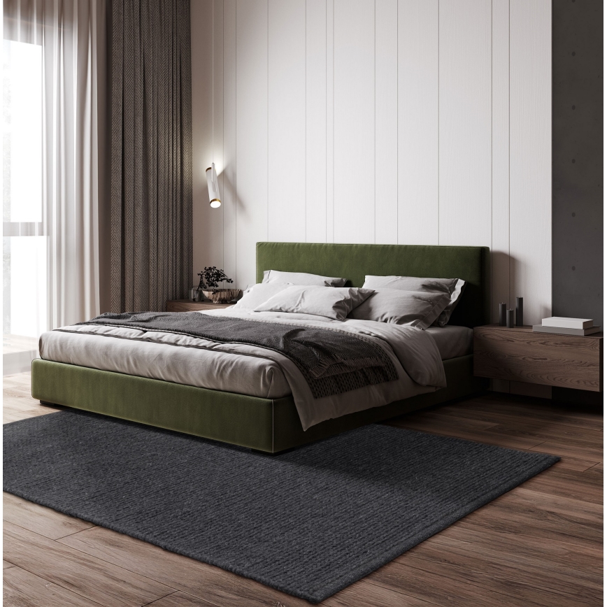 Luonnollinen villamatto FIR WOOL 70x140 cm 2600 g/m2 antrasiitti