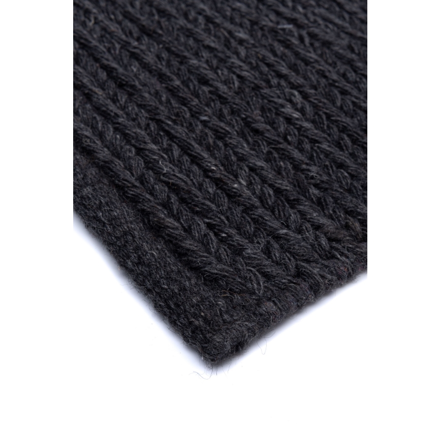 Luonnollinen villamatto FIR WOOL 70x140 cm 2600 g/m2 antrasiitti
