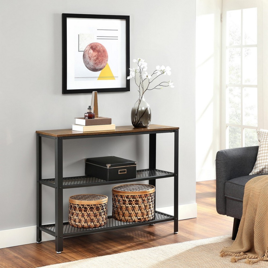 LUVOR-sivupöytä ruskea/musta