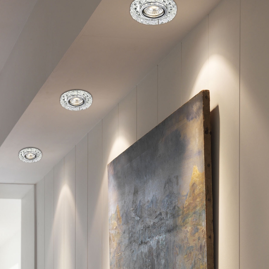 LUXERA 71074 - LED-kattovalaisin CRYSTALS 1xGU10/50W/230V + LED/3W-nauha