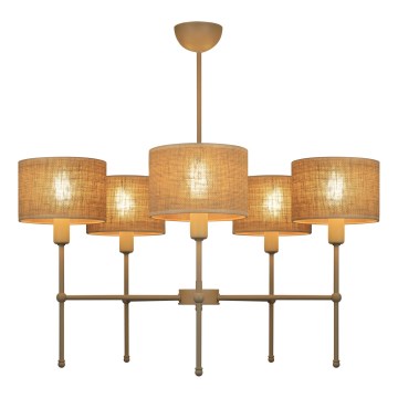 MADELA tankokiinnitteinen kattokruunu 5xE14/40W/230V juutti/beige