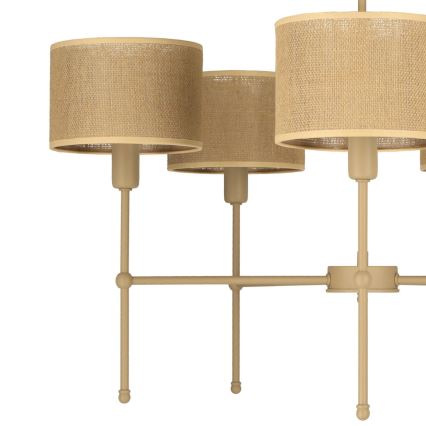 MADELA tankokiinnitteinen kattokruunu 5xE14/40W/230V juutti/beige