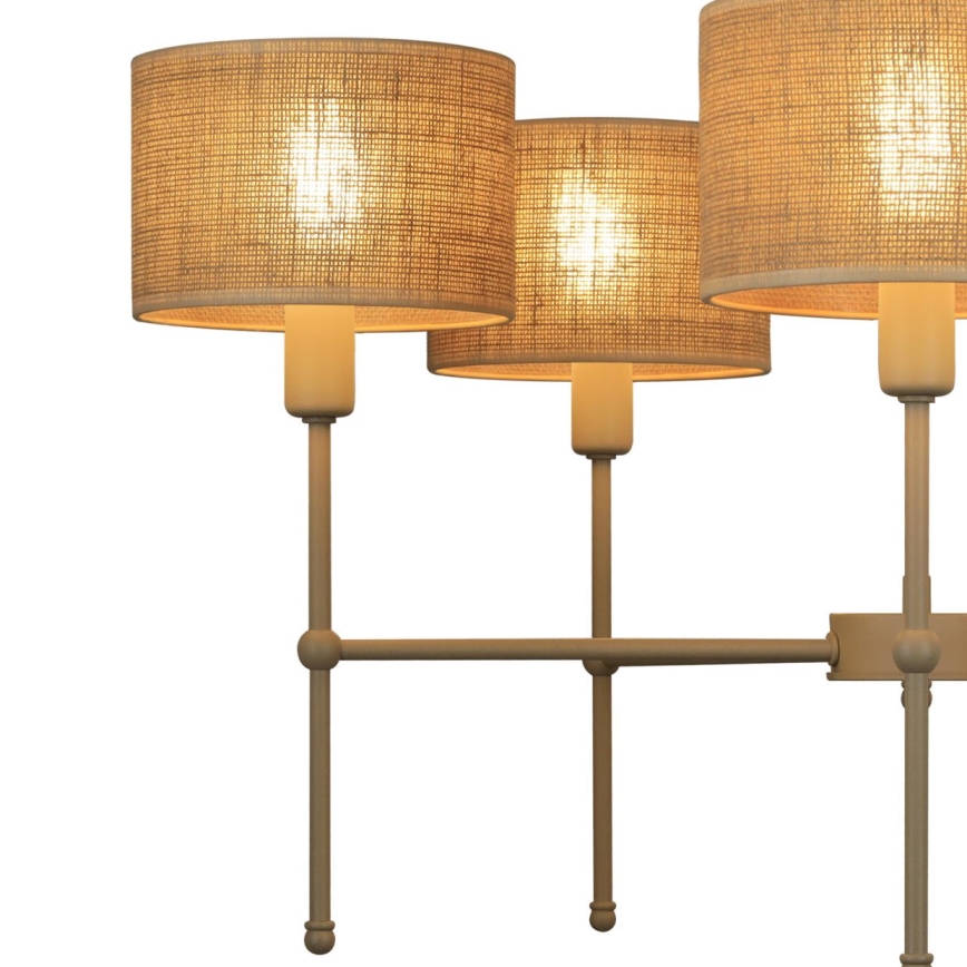 MADELA tankokiinnitteinen kattokruunu 5xE14/40W/230V juutti/beige