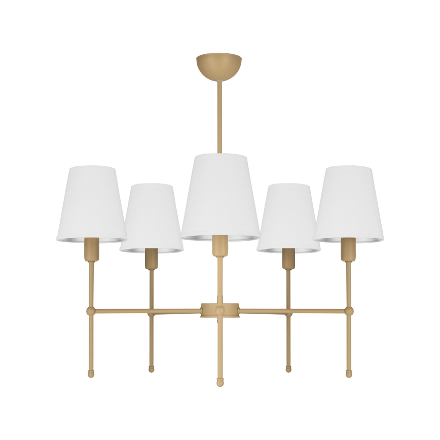 MADELA varrellinen kattovalaisin 5×E14/40W/230V, valkoinen/beige