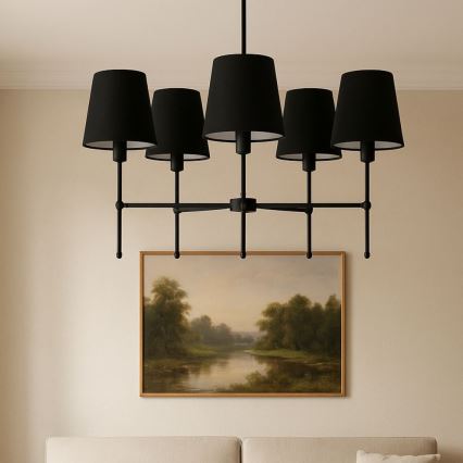 MADELA varsi-riippuvalaisin 5xE14/40W/230V, musta