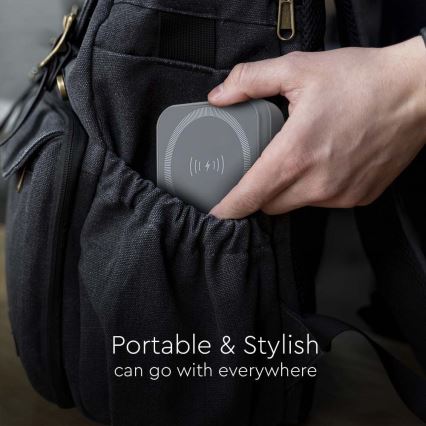 Magneettinen virtapankki langattomalla latauksella Power Delivery 10 000mAh/20W/3,7V harmaa