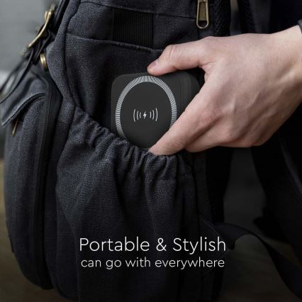 Magneettinen virtapankki langattomalla latauksella Power Delivery 10 000mAh/20W/3,7V musta