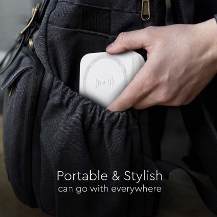 Magneettinen virtapankki langattomalla latauksella Power Delivery 10 000mAh/20W/3,7V valkoinen