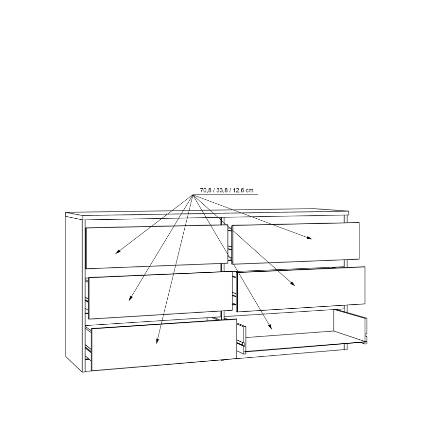 MAO-lipasto laatikoilla, artisan-tammi