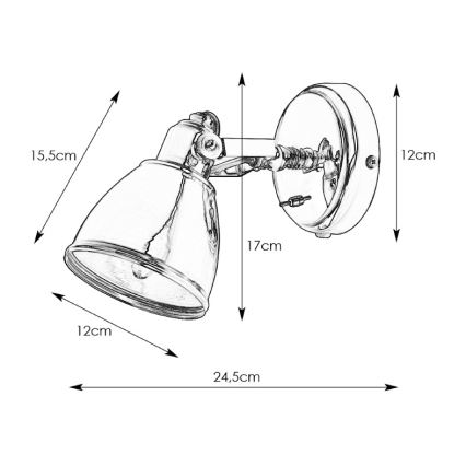 Markslöjd 104048 - Seinävalaisin FJÄLLBACKA 1xE14/40W/230V messinki