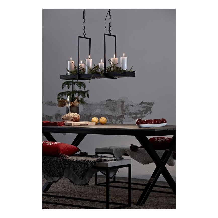 Markslöjd 105780 - Himmennettävä LED-kattokruunu ketjussa TRAY 3xLED/3W/230V musta