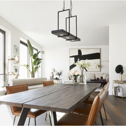 Markslöjd 105780 - Himmennettävä LED-kattokruunu ketjussa TRAY 3xLED/3W/230V musta