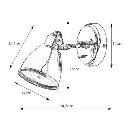 Markslöjd 105814 - Seinävalaisin FJÄLLBACKA 1xE14/40W/230V musta