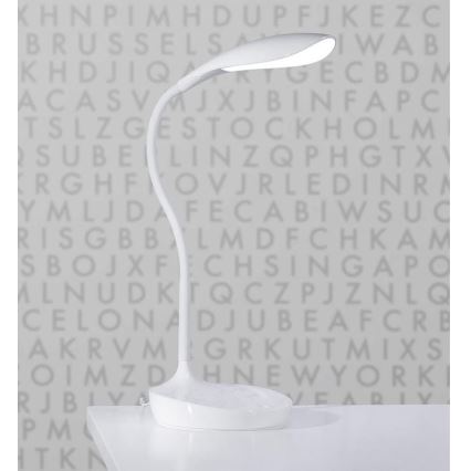 Markslöjd 106093 - LED-himmennettävä pöytävalaisin USB SWAN LED / 4,6W / 230V