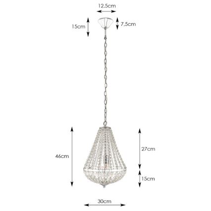 Markslöjd 106118 - Kristalli-ketjukattokruunu GRÄNSÖ 1xE27/60W/230V