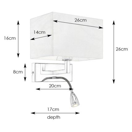 Markslöjd 106308 - LED-seinävalaisin SAVOY LED/3W+E27/60W/230V