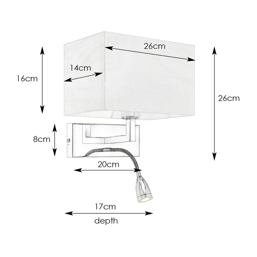 Markslöjd 106308 - LED-seinävalaisin SAVOY LED/3W+E27/60W/230V