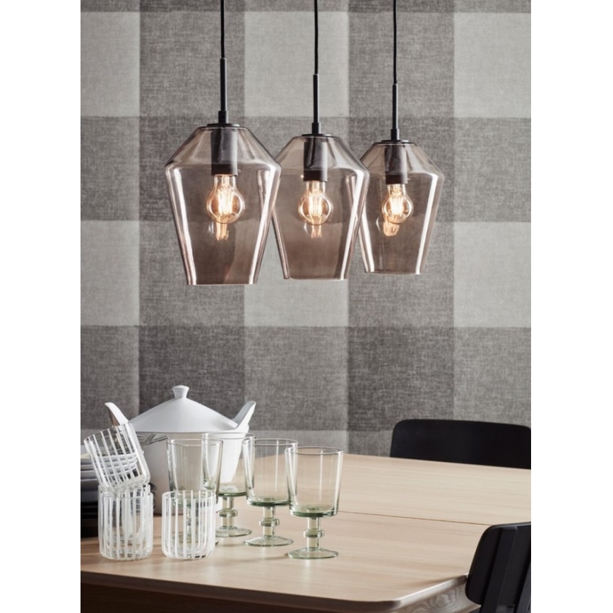 Markslöjd 107132 - Kattokruunu narulla RETRO 3xE27/60W/230V