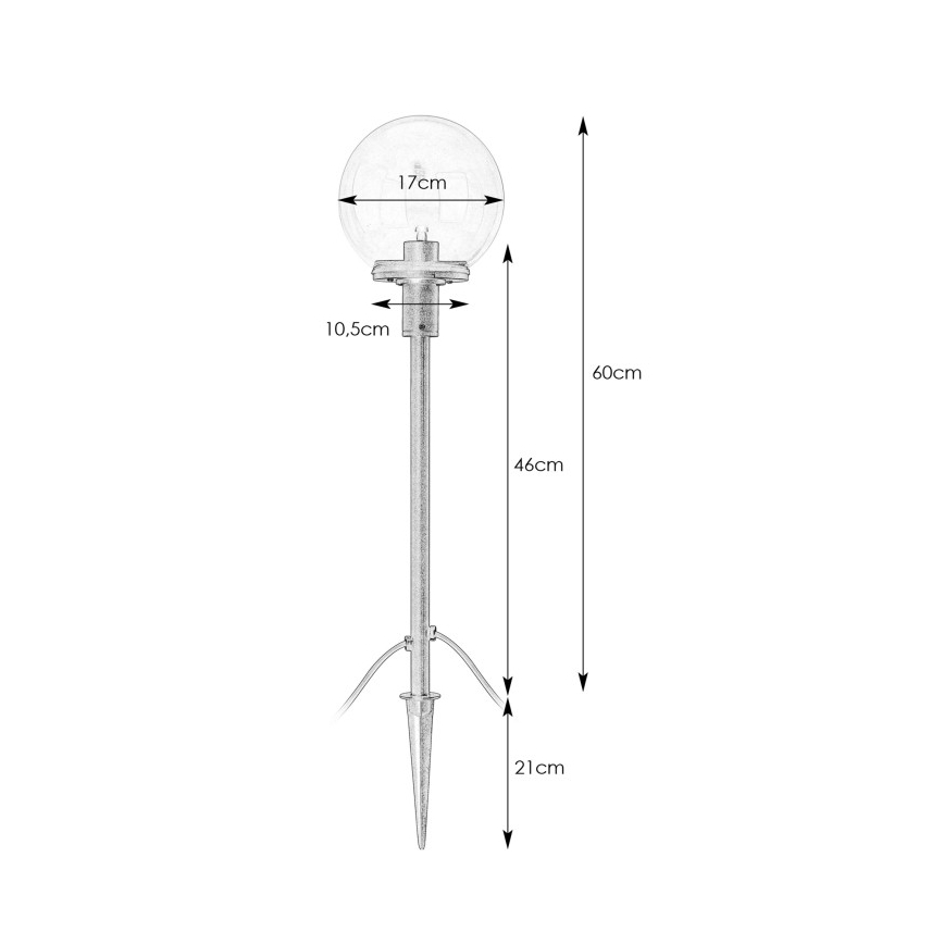 Markslöjd 107283 - LED-ulkovalaisin GARDEN24 LED/3W/24V 60 cm IP44 musta/kirkas