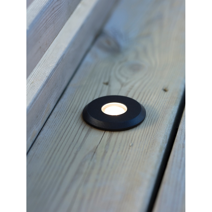 Markslöjd 107285 - LED-upotettava ulkovalaisin GARDEN24 LED/3W/24V IP44 musta