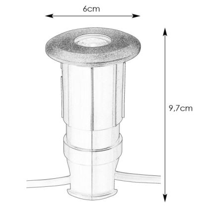 Markslöjd 107285 - LED-upotettava ulkovalaisin GARDEN24 LED/3W/24V IP44 musta