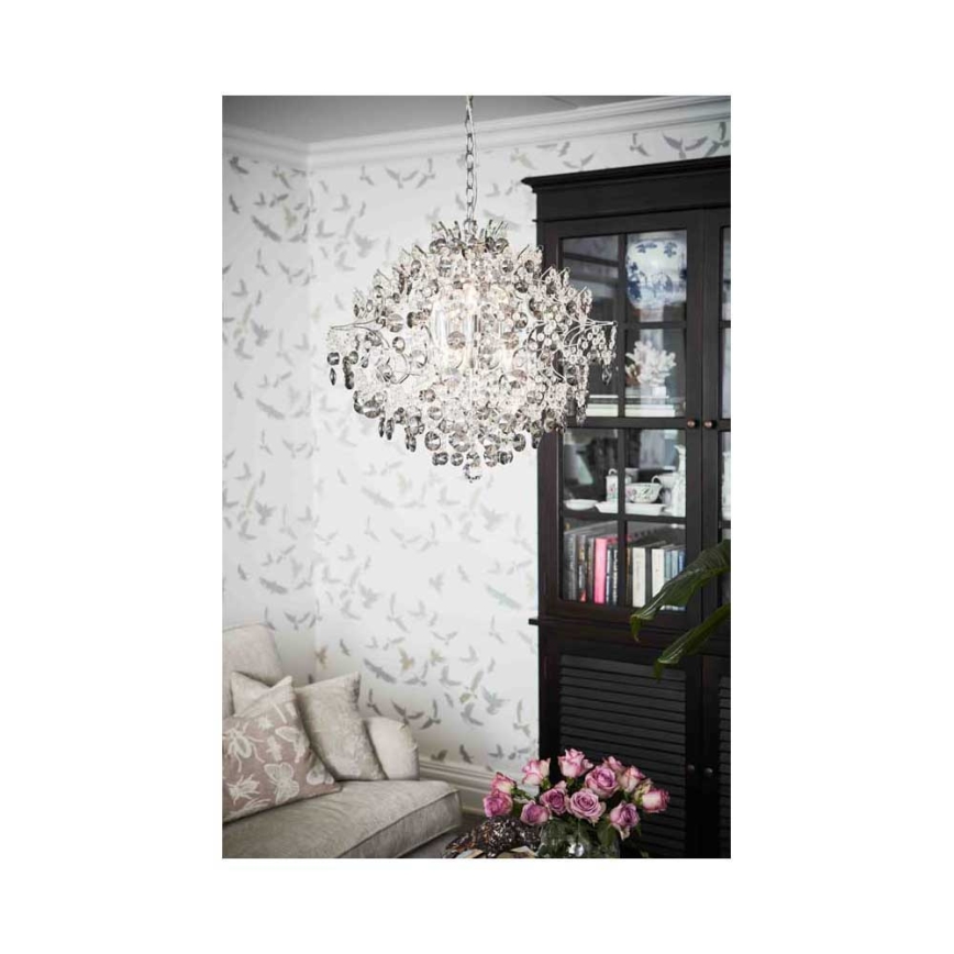 Markslöjd 107415 - Kristalli-ketjukattokruunu HIDDEN 6xE14/40W/230V